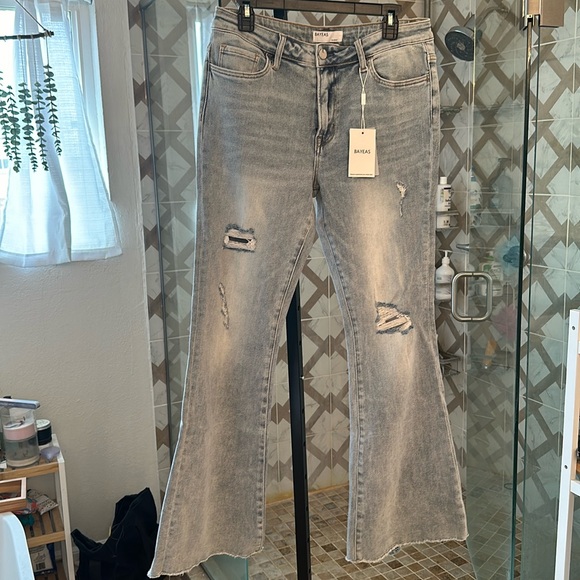 NWT Bayeas LosAngeles Flare distressed Jeans - Picture 1 of 4